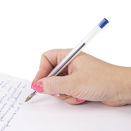 Ручка шариковая STAFF "Basic BP-01", письмо 750 метров, СИНЯЯ, длина корпуса 14 см, линия письма 0,5 мм, 141672 фото Ручка шариковая STAFF "Basic BP-01", письмо 750 метров, СИНЯЯ, длина корпуса 14 см, линия письма 0,5 мм, 141672