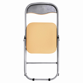 Стул складной для дома и офиса РС04, серебристый каркас, кожзам песочный фото Стул складной для дома и офиса РС04, серебристый каркас, кожзам песочный