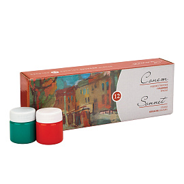 Гуашь Сонет 12 цветов по 40 мл