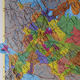 Коврик на стол Attache 380x590 мм комбинированный с картой России