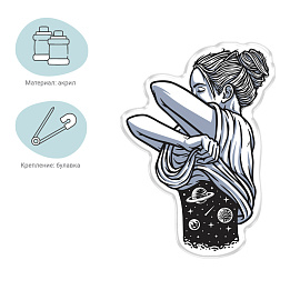 Значок акриловый MESHU "Cosmogirl", прямая УФ-печать, 2,5*3,5см фото Значок акриловый MESHU "Cosmogirl", прямая УФ-печать, 2,5*3,5см