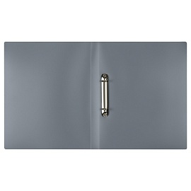 Папка на 2 кольцах СТАММ А4, 25мм, 500мкм, пластик, серая фото Папка на 2 кольцах СТАММ А4, 25мм, 500мкм, пластик, серая