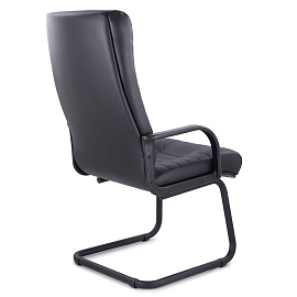 Кресло для приемных и переговорных "Атлант", кожа, черное
