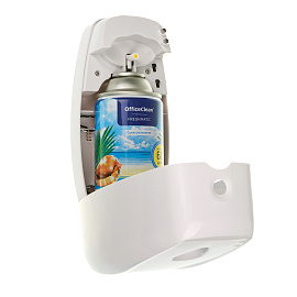 Диспенсер для автоматического освежителя воздуха OfficeClean Professional, ABS-пластик, белый фото Диспенсер для автоматического освежителя воздуха OfficeClean Professional, ABS-пластик, белый