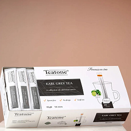 Чай черный Teatone Earl Grey 100 стиков (бергамот)