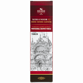 Карандаш чернографитный 2B Koh-I-Noor 1500 заточенный шестигранный