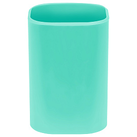 Подставка-стакан СТАММ "Фаворит", пластиковая, квадратная, мятная фото Подставка-стакан СТАММ "Фаворит", пластиковая, квадратная, мятная