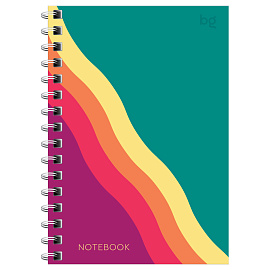 Записная книжка А6 120л. на гребне BG "Bright wave