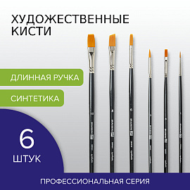 Кисти художественные набор 6 шт., синтетика, BRAUBERG ART CLASSIC, 200959 фото Кисти художественные набор 6 шт., синтетика, BRAUBERG ART CLASSIC, 200959
