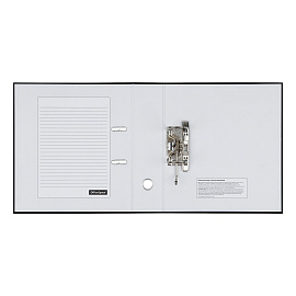 Папка-регистратор OfficeSpace, 80мм, бумвинил, с карманом на корешке, черная