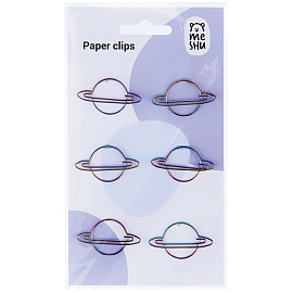 Скрепки фигурные 23мм, MESHU "Planets", 6шт., пакет с европодвесом фото Скрепки фигурные 23мм, MESHU "Planets", 6шт., пакет с европодвесом