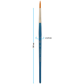 Кисть художественная синтетика Гамма "Галерея", круглая №6, короткая ручка
