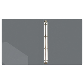 Папка на 4 кольцах СТАММ "Стандарт" А4, 25мм, 700мкм, пластик, серая