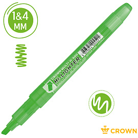 Текстовыделитель Crown "Multi Hi-Lighter" зеленый, 1-4мм фото Текстовыделитель Crown "Multi Hi-Lighter" зеленый, 1-4мм