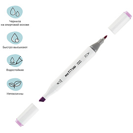 Набор двусторонних маркеров для скетчинга MESHU 24цв., пастельные цвета, корпус трехгранный, пулевид./клиновид.наконечники, ПВХ-бокс фото Набор двусторонних маркеров для скетчинга MESHU 24цв., пастельные цвета, корпус трехгранный, пулевид./клиновид.наконечники, ПВХ-бокс