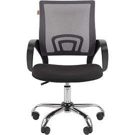 Кресло офисное Easy Chair 304 LT хром серое/черное (сетка/ткань, металл)