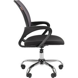 Кресло офисное Easy Chair 304 LT хром серое/черное (сетка/ткань, металл)