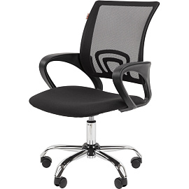 Кресло офисное Easy Chair 304 LT хром черное (сетка/ткань, металл)