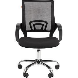 Кресло офисное Комус Мебель 304 LT хром чёрное (сетка/ткань, металл)