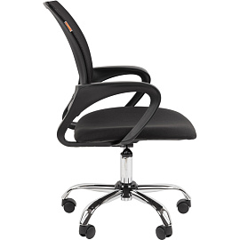 Кресло офисное Комус Мебель 304 LT хром чёрное (сетка/ткань, металл)