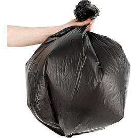 Мешки для мусора 30 л черные (ПНД 30 мкм, 30 шт в рулоне)