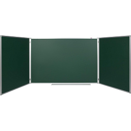 Доска магнитно-меловая Attache Classic 100х300 см зеленая трехсекционная с лаковым покрытием