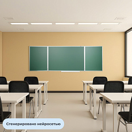 Доска магнитно-меловая Attache Classic 100х300 см зеленая трехсекционная с лаковым покрытием