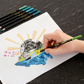 Карандаши цветные Kores Kolores Selection 50 карандашей 50 цветов трёхгранные (металлические, неоновые)