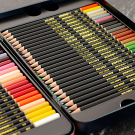 Карандаши цветные Kores Kolores Selection 50 карандашей 50 цветов трёхгранные (металлические, неоновые)