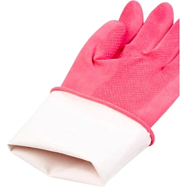 Перчатки латексные Paclan Practi Comfort с хлопковым напылением розовые (размер 7-8, M) фото Перчатки латексные Paclan Practi Comfort с хлопковым напылением розовые (размер 7-8, M)