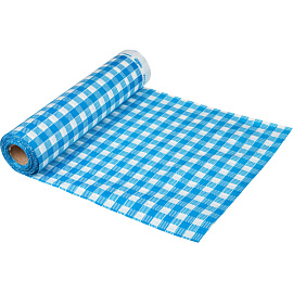 Скатерть одноразовая Luscan полиэтилен/бумага 120х200 см белый/синий (6 штук в рулоне)