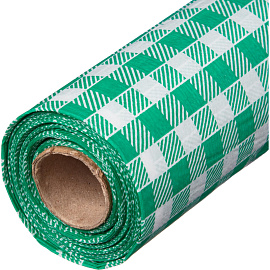 Скатерть одноразовая Luscan полиэтилен/бумага 120х200 см белый/зеленый (6 штук в рулоне)