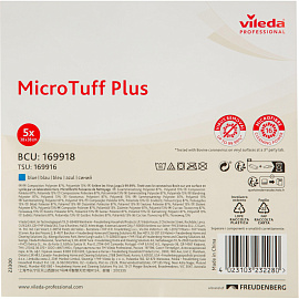 Салфетки хозяйственные Vileda Professional микрофибра 38x38 см 340 г/кв.м синие (5 штук в упаковке)