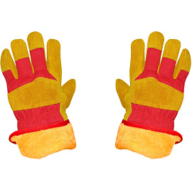 Перчатки рабочие утеплённые Диггер комбинированные красные/жёлтые (размер 10.5, XL)