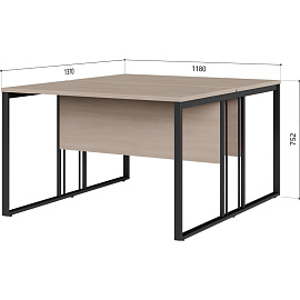 Рабочая станция Easy to lead K-Loft двухместная (дуб скандинавский/графит, 1180х1370х752 мм)
