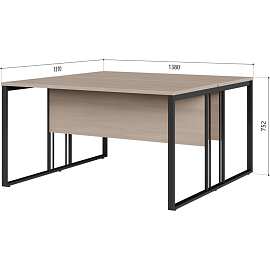 Рабочая станция Комус Мебель K-Loft двухместная (дуб скандинавский/графит, 1380х1370х752 мм)