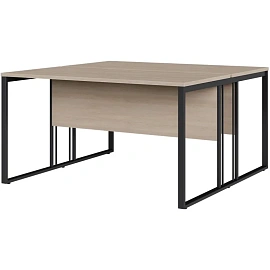 Рабочая станция Комус Мебель K-Loft двухместная (дуб скандинавский/графит, 1380х1370х752 мм)