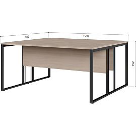 Рабочая станция Комус Мебель K-Loft двухместная (дуб скандинавский/графит, 1580х1370х752 мм)