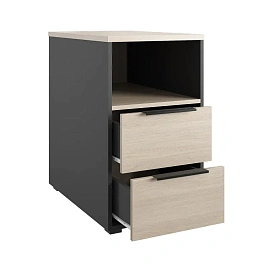 Тумба приставная Easy to lead K-Loft (дуб скандинавский/графит, 436х670х752 мм, 2 ящика)