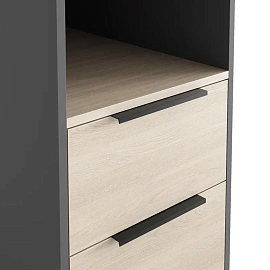 Тумба приставная Easy to lead K-Loft (дуб скандинавский/графит, 436х670х752 мм, 2 ящика)