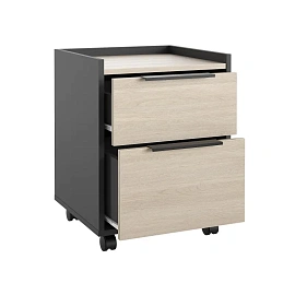 Тумба подкатная Easy to lead K-Loft (дуб скандинавский/графит, 434х400х555 мм, 2 ящика)
