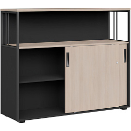 Шкаф-купе комбинированный K-Loft полузакрытый (дуб скандинавский/графит, 1370х420х1116 мм)