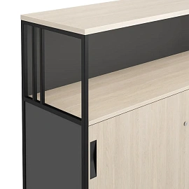 Шкаф-купе комбинированный K-Loft полузакрытый (дуб скандинавский/графит, 1370х420х1116 мм)