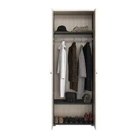 Шкаф-купе комбинированный K-Loft (дуб скандинавский/графит, 1370х420х752 мм)