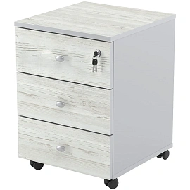 Тумба подкатная Easy Standard LT с замком (сосна/серый, 400x420x563 мм, 3 ящика)