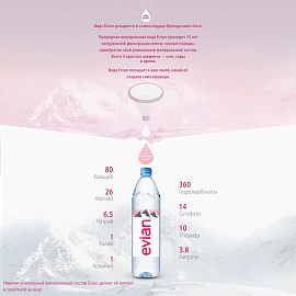 Вода минеральная Evian столовая негазированная 0.5 л