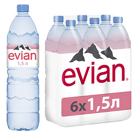 Вода минеральная Evian столовая негазированная 1.5 л