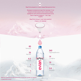 Вода минеральная Evian столовая негазированная 1 л