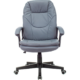 Кресло для руководителя Бюрократ CH868N серое (экокожа, пластик)