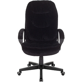 Кресло для руководителя Бюрократ CH868N чёрное (велюр, пластик)